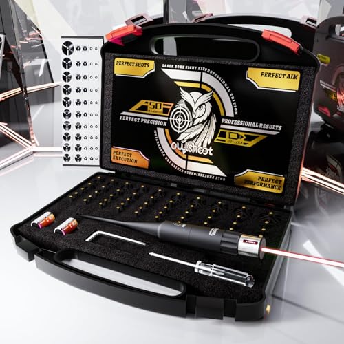 OWLSHOOT Professional Laser Bore Sight Kit:625 Nm Red Boresight with 50 Adapters High-Power Laser for Long-Range Zeroing
