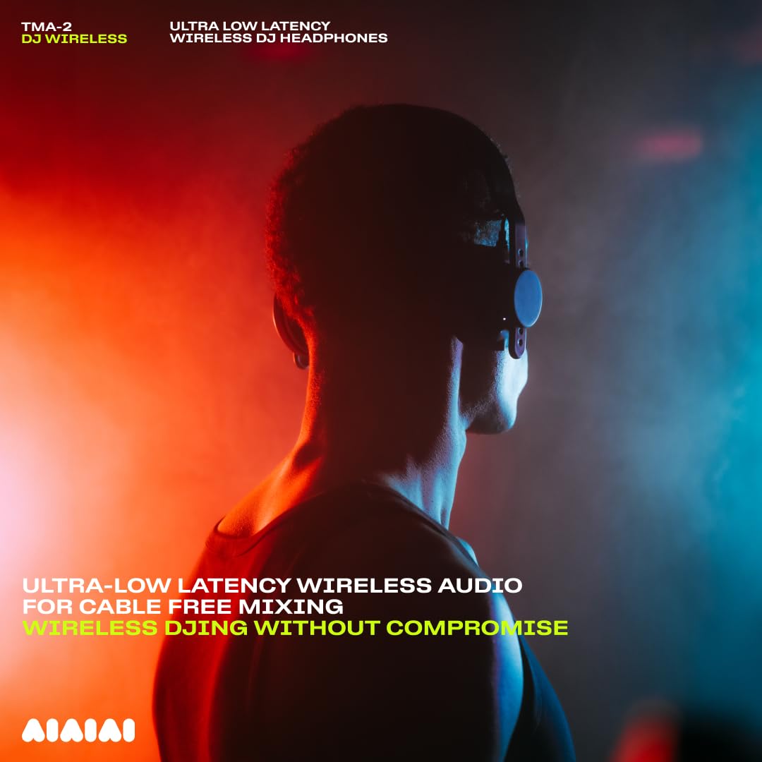 AIAIAI TMA-2 DJ Wireless - Professional DJ Headphones with Ultra-low Latency Wireless Audio, 20+ Hours of Playback, Durable Lightweight Design, High Isolation Ear Pads and Added Bluetooth.