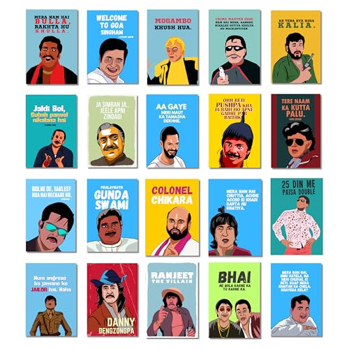Image of Good Hope Bollywood Posters Set Movie Quotes & Memorable Lines, Perfect for Home Decor Movie Lovers and Fans, wall decoration home bedroom living room Gift Hostel Boys Girls. (Villain Set)