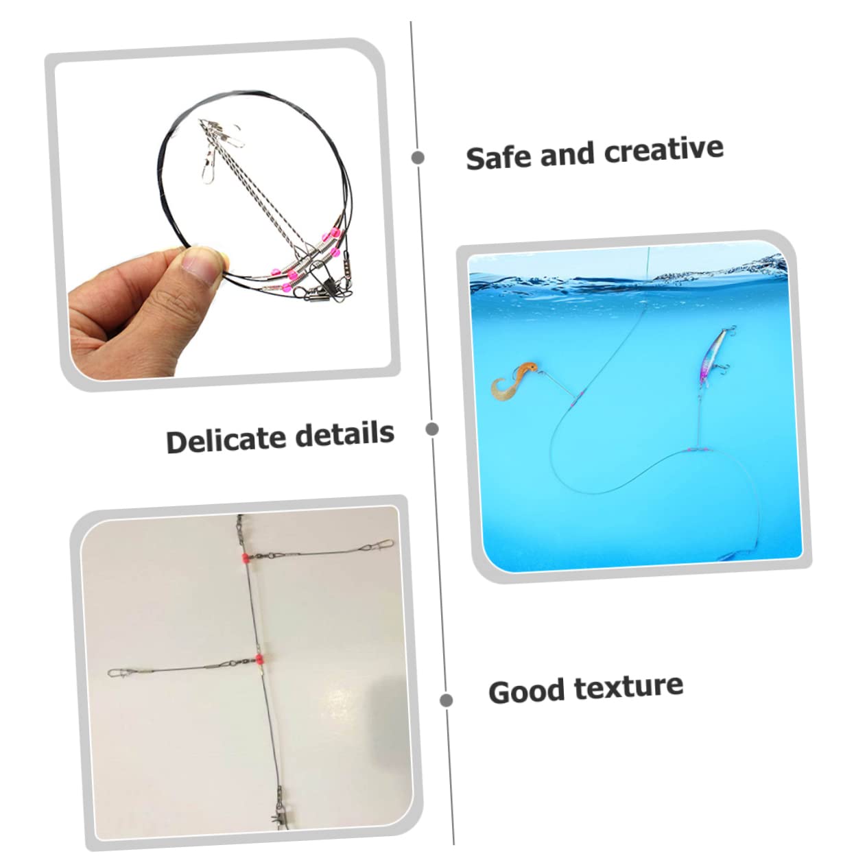 Kisangel 40pcs Fishing Leaders with Swivels Fishing Lines for Connection and Knot for Enthusiasts and Beginners