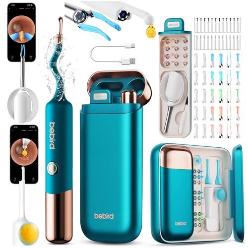 Bebird Earsight Ultra Ear Wax Removal Tool Camera, Ear Cleaner with 2K HD Camera Otoscope, 90-minute Battery Wireless Earwax Remover, Visual Ear Pick Tweezers&Dropper, Safe Ear Cleaning Kit for Family