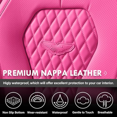 Image of Coverado Automotive Seat Covers Front Seats, Seat Covers 2 Pack, Rose Car Seat Cover, Waterproof Auto Seat Covers, Car Seat Cushion, Front Car Seat Covers Leather Car Seat Protector Fit for Most Cars