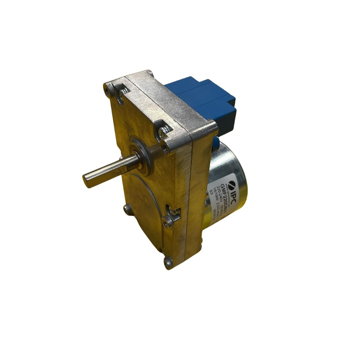 Silnik z przekładnią na pellet IPC GMF220D801, 2 obr./min 220 V, moment obrotowy 18 Nm, wałek 8,5 mm, kompatybilny z ektraflame, Dal Zotto, Opera, Bestove, Moretti, zamiennik 14702150