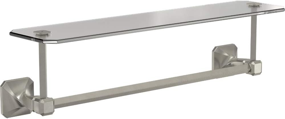 Franklin Brass NAP10-SN Napier Towel Bar with Glass Shelf, 18, Satin Nickel