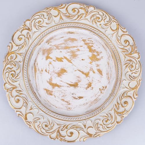 Villa d'Este Home Tivoli Juego de 6 bajoplatos Ø 33 cm, decoración barroca, duquesa