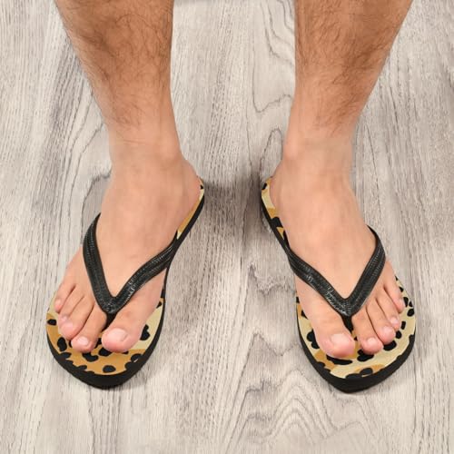 Women Beach Summer Casual Flip Flop Brown LeopardQuick Dry Sandals Slipper for Men 214B28754