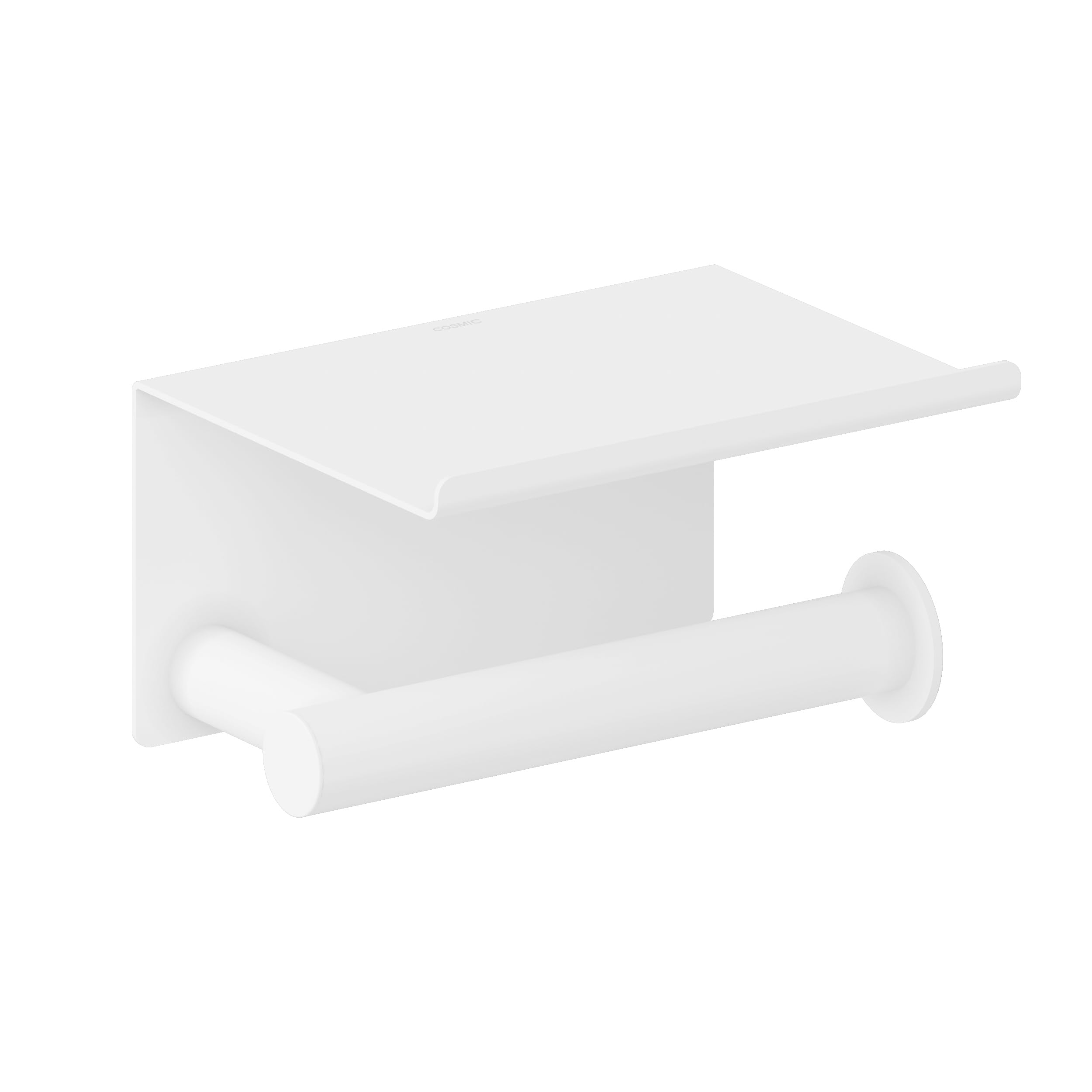 COSMIC Architect SP Portarrollos de Papel Higiénico con Tapa para el Baño de Diseño Circular y Minimalista. Soporte de Papel para WC de Metal. Accesorio para Aseo de Color Blanco Mate