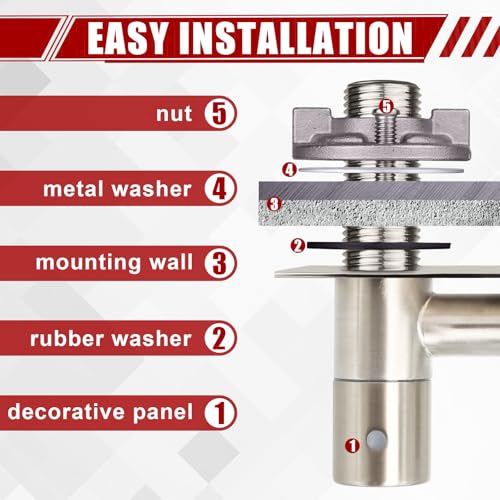 4 Inch RV Shower Faucet, Metal Stainless Steel,Camper Shower Faucet Valve by Zejoot - Used condition - Image 5