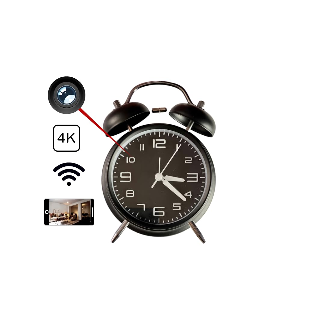 Reloj despertador con cámara espía 4K WiFi