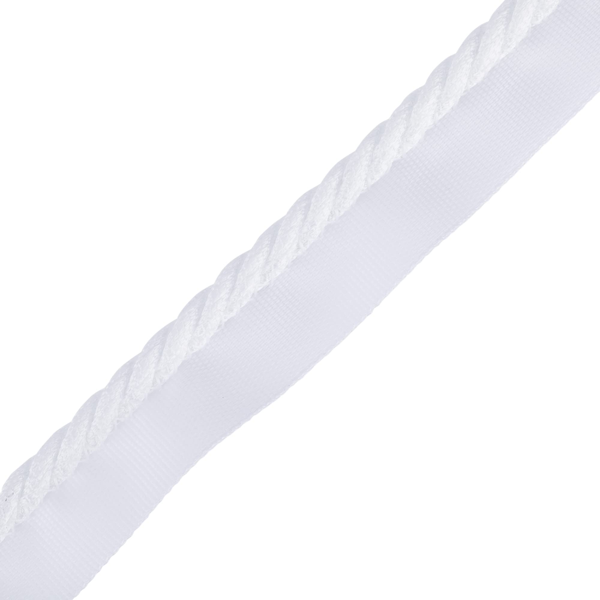 Discount Fabrics Flange Cord - 19mm Cotton Piping for Sewing, Cushions, Upholstery Ribbon Flanged Trim Cushion Sewing Thread Plait Furnishing Cushions (White,1m)