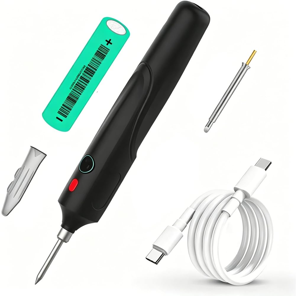 Aundhegrtt As Shown Cordless Temperature Control Soldering Iron Set Rechargeable Removable Battery Electronic Welding Tool Contr