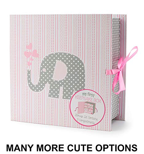 Image of Baby Milestone Keepsake Storage Box: Track Treasured Memories - Elle Elephant