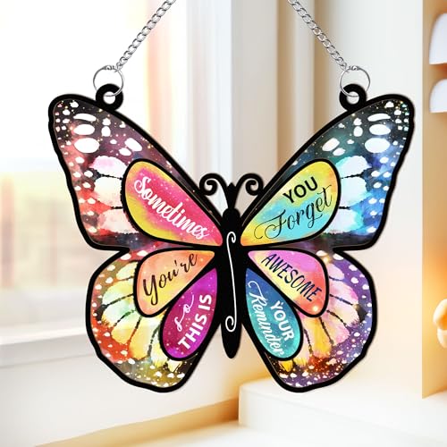 Macorner Acrylic Window Hanging Suncatcher Butterfly Window, Birthay Gifts for Women, Sometimes You Forget Your Awesome Thank You Gifts for Her, for Mom, Grandma, Wife, Friend