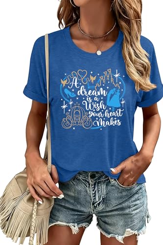 Image of Magical Shirts Women Girls Family Vacation Matching Shirt Magic Kingdom T-Shirt Mommy and Me Trip Short Sleeve Tops