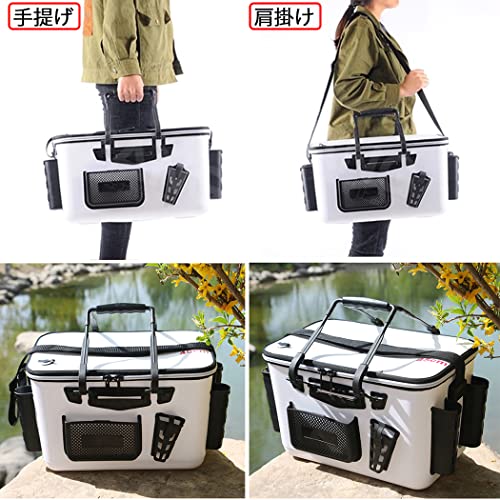 GaUmiME タックルボックス ロッドホルダー付き バッカン 釣りバッカン タックルバック 釣りバケツ 大容量 EVA素材 多機能 収納コンテナ プライヤーホルダー付き (45x27x27cm) 7枚目