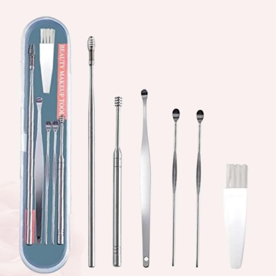 GUMP� Stainless Steel Ear Wax removal Pick Set, 6 Pieces with Case, For Ear Cleaning GUMP� Stainless Steel Ear Wax removal Pick Set, 6 Pieces with Case, For Ear Cleaning