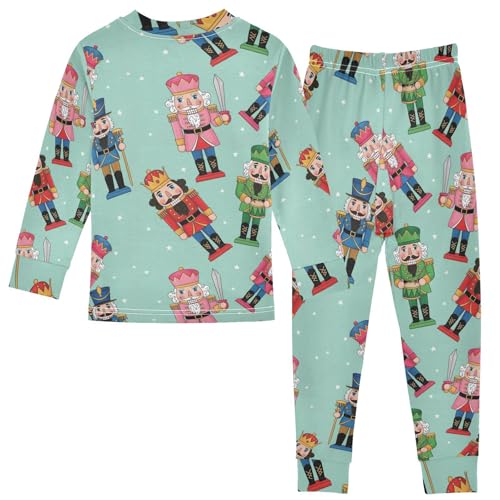 Pajama Sets Long Sleeve Christmas Colorful Nutcracker Soft Comfy Sleepwear 2 Piece PJS 3-8T3