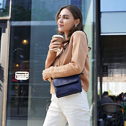 Image of befen Genuine Leather Small Crossbody Bags for Women Cell Phone Bag Cross Body Purses,Silver Zipper