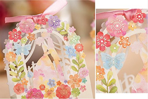 Sorive® 50 Pack Wedding Favors And Gifts Wedding Decoration Souvenirs Party Shower Supplies Laser Bridge Groom Vine Luxury Candy Chocolate Box #TOP5