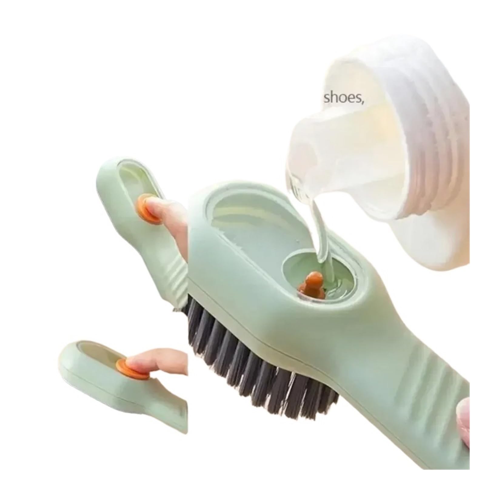 1/2 pz spazzola per scarpe automatica scarico liquido spazzola pulizia pulizia pulitore multifunzione strumenti di pulizia spazzola abbigliamento (2 pezzi bianco)