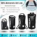 20L Premium Waterproof Bag, Sack with Phone Dry Bag and Long Adjustable Shoulder Strap Included (Black, 20 L)