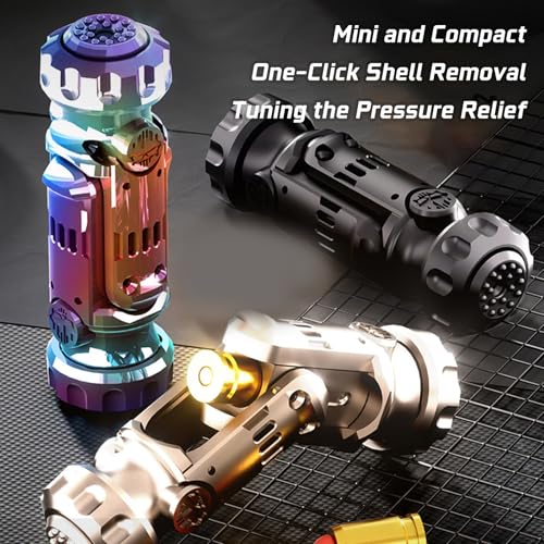 Image of Metal Tungsten Steel Fidget Toy Gun Fidget Slider Fidget Gun Stress Relief Relax EDC Gyro Finger Toy Fidget Ring Fingertip Textured Spinner (Black)