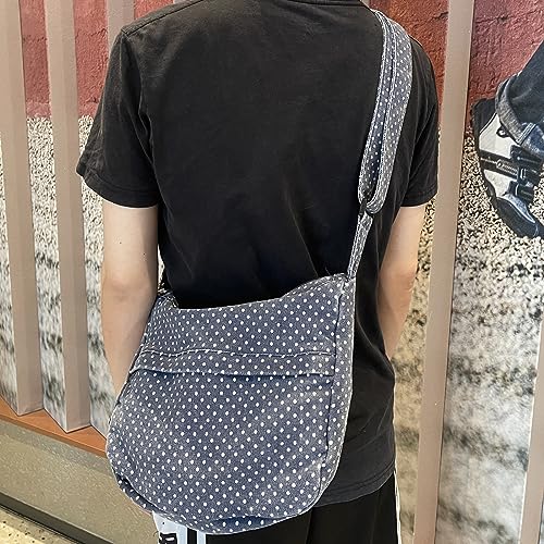 Image of Canvas Casual Messenger Bag Hobo Crossbody Bag Canvas Shouder Tote Handbag for Women and Men