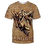 MYMISOR Egyptian Gods Ancient Anubis 3D All Over Print T-Shirt, Eye of Egypt Unisex Shirts, Archaeology Enthusiast's Fashion