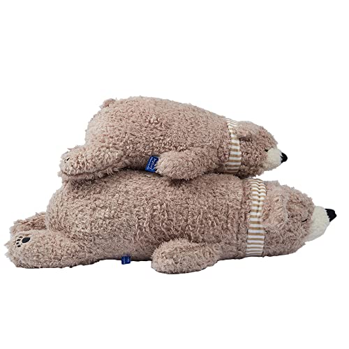Hbjcsg Weighted Lazy Bear Plush Pillow Throw Pillow Large Plush Animal Gifts For Adults, Kids, Boys And Girls(Brown, 18.8In/1.2Lbs #TOP7