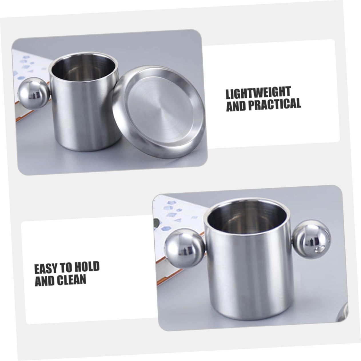 2 Stück Doppelwandiger Becher Aus Edelstahl Trinken Mit Tassen Wasser Campingbecher Aus Edelstahl Rostfreie Tasse Tragbarer Trinkbecher Lagerbecher Lagerpokal Rostfreier Stahl