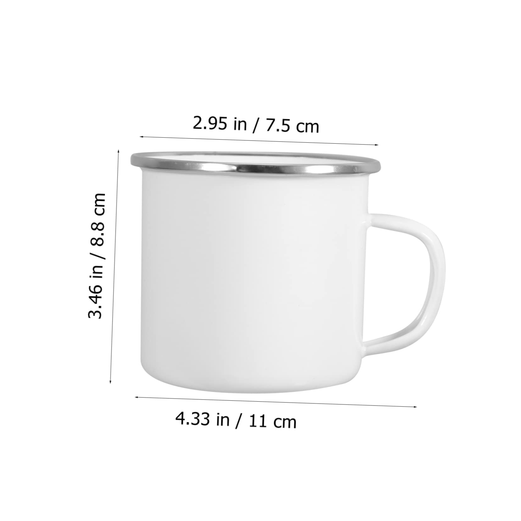 4 Stück Emaille Tasse Weiß Leichte Camping und Kaffeebecher mit Griff Große Kapazität für Drinnen und Draußen
