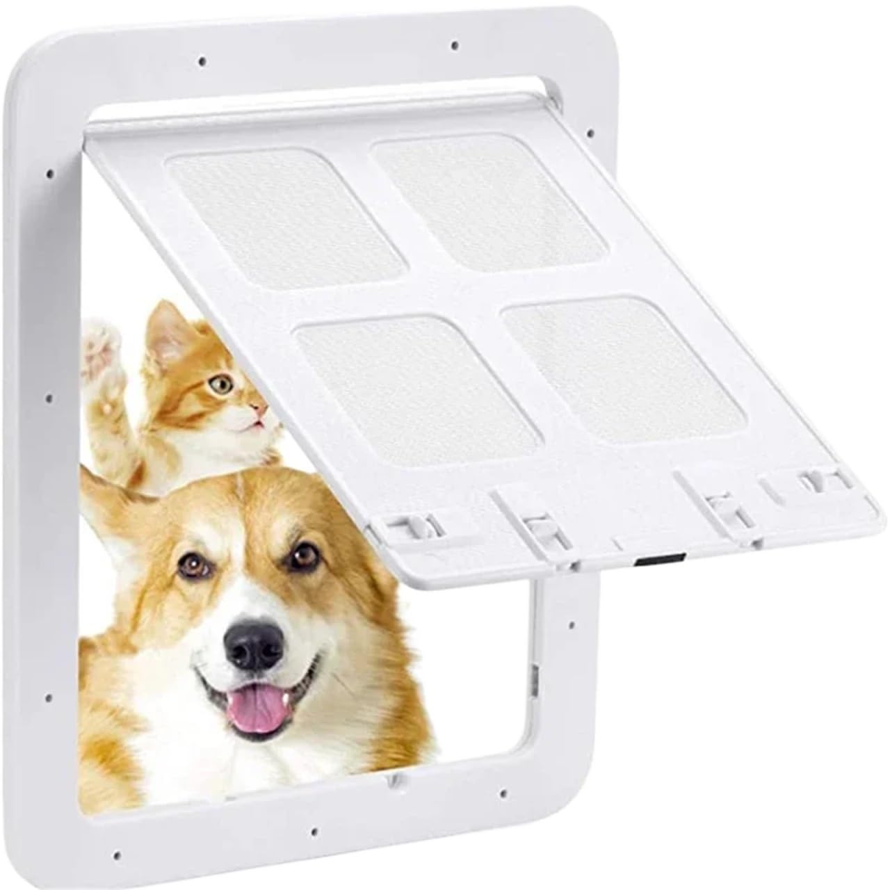 JvFbjLF Lockable Sliding Magnetic Self-closing Gate For Home Use(White)