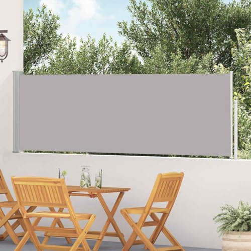Store latéral en polyester gris de haute qualité avec structure en acier stable - 2