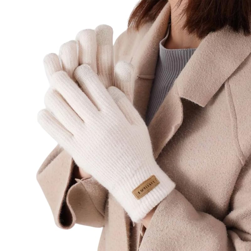 Winter Gloves for Women Fashion Knitted Hand Gloves | Soft Acrylic Wool Full Finger Warm Mitten Gloves for Boys and Girls Rabbit Ears Glove