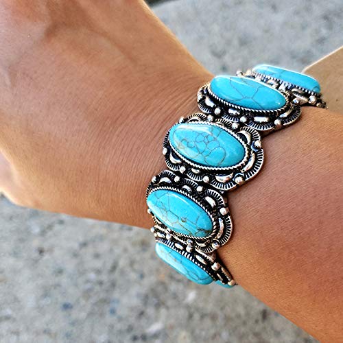 Image of Western Turquoise Double Stretch Bracelet Navajo