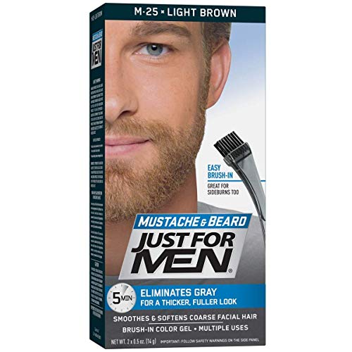 JUST FOR MEN Brush-In Color Gel, Mustache & Beard M-25 Light Brown 1