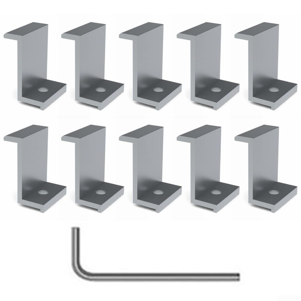 Zestaw 10 zacisków końcowych PV do aluminium do paneli słonecznych, zestaw