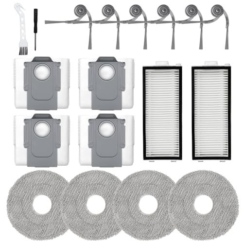 18-teiliges Zubehör-Set für Roborock Saros Z70 Staubsauger, Ersatzteile, 2 Filter, 4 Tücher, 6 Seitenbürsten, 4 Staubbeutel, 1 Reinigungswerkzeug, 1 Schraubendreher
