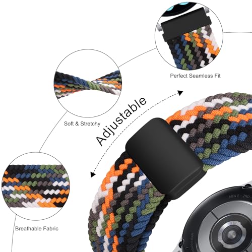 Image of Tobfit Soft Magnet Nylon Watch Strap Compatible for Samsung Galaxy Watch 4 /4 Classic (Watch Not Included), 20mm Smartwatch Nylon Single Loop Woven Band Straps for Men & Women