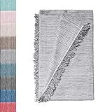 Colcha Multiusos: Plaid Sofa, Manta Foulard, Cubre Cama, Foulard para Sofas de Algodón y Otras Fibras Acabado de Calidad Fabricado en España. (Gris Claro Jaspeado 03, 180x260cm)