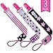 AlmaBaby Pacifier Clip Holders, Girls - Pink Stars 3 Pack - Universal Safety First Year Gumdrop Clip for Paci Pod, Soothie, Toys and Blankets, Baby Shower Gifts, No Metal Parts No Rust