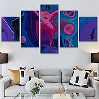 SIGNWIN 5 Panel Canvas Wall ArtAbstract Colorful Decorative ElementsModern Artwork for Home Decorations Ready to Hang - 60