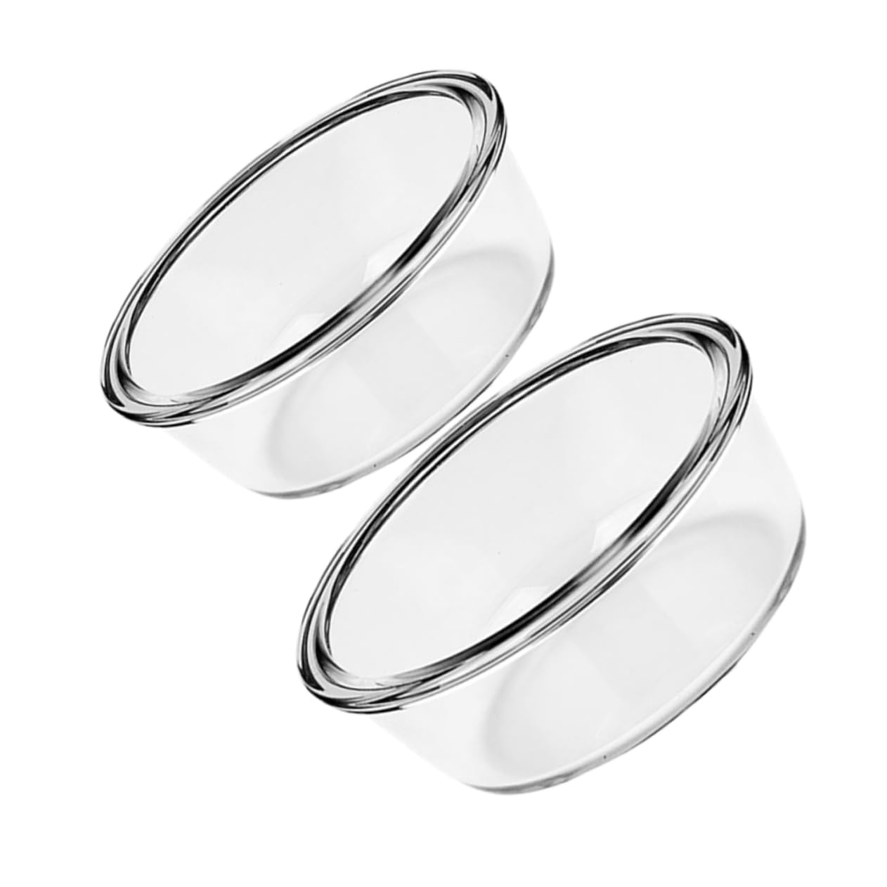 Set 2 Ciotole Vetro Temperato Per Friggitrice Ad Aria E Forno Ciotola Multiuso Alta Resistenza Al Calore 6.5"X6.5"X2.6" Per Insalata Dessert E Cottura Casa