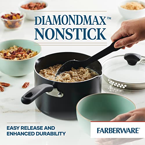 Farberware Cookstart DiamondMax Nonstick Straining Saucepan, 3-Quart, Black - image 5