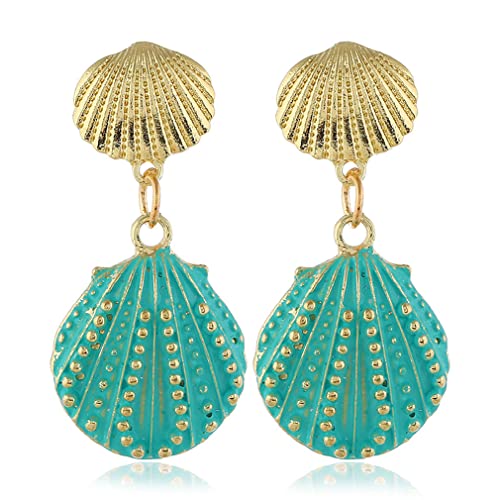 YAZILIND Exaggerated Alloy Shell Pendant Drop Earrings Female Personality Simple Dangle Earring Birthday Jewelry