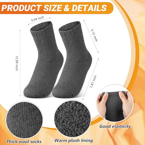 Sintege 2 Pairs Winter Thermal Fuzzy Socks Heated Thick Insulated Socks Men Women for Ski Hiking2