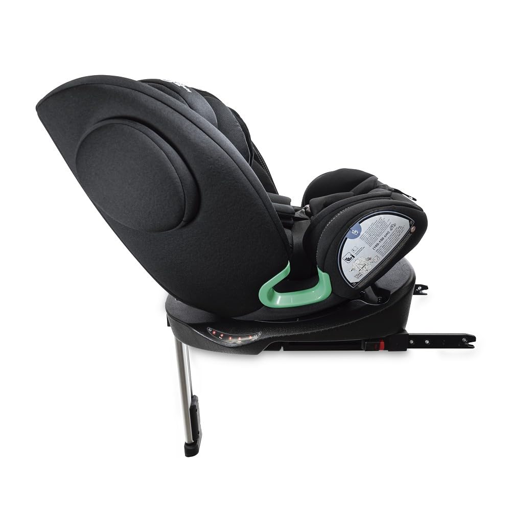 Interbaby Silla Coche Bebé PAX i-Size ISOFIX 360° Grupo 0+1+2+3 (Negro) | Silla auto giratoria 360 reclinable 40-150 cm, reductor recién nacido, protección lateral SPS, pata de apoyo