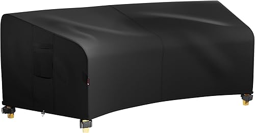 Miniatura 10 de iBirdie Funda seccional para exteriores para sofá de patio en forma de V de 100 x 100 pulgadas, impermeable, resistente a la intemperie, 600D, funda