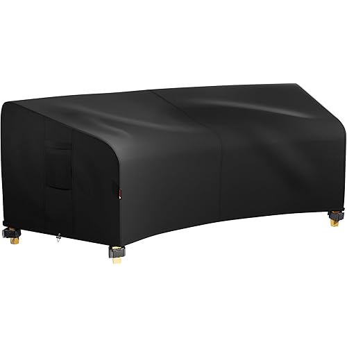 iBirdie Outdoor Sectional Cover for 96''Back 65"Front Curved Shaped Patio Sofa Waterproof Weatherproof 600D Heavy Duty Garden Furniture Cover Outside Sectional Couch Cover