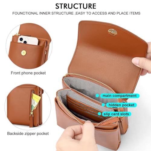 Image of Peacocktion Small Crossbody Bags for Women Travel Cell Phone Purse RFID Wallet Purses with Adjustable Strap Trendy